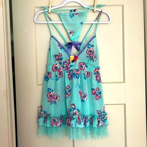 Vintage Y2K Victoria’s Secret Sexy Little Things Floral Camisole and Thong Set